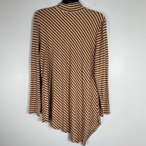 Chicos Tunic Top Womens Sz 2/ Large Long Sleeve Stripe Casual Fall Winter - Picture 4 of 5